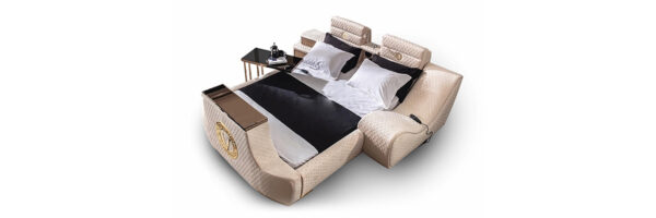 Ultimate V20-C Cream Smart Bed with Massage Chair, Speakers and TV Mechanism